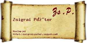Zsigrai Péter névjegykártya