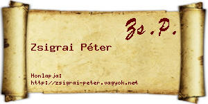 Zsigrai Péter névjegykártya